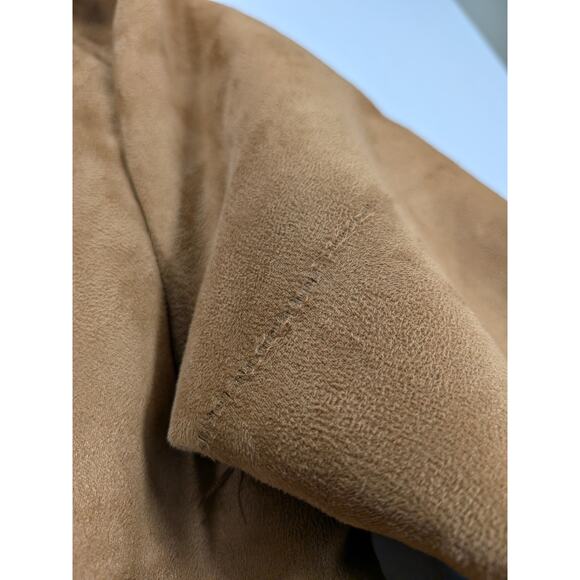 Mudd Jacket Women's Lg Brown Faux Suede Moto Short Zip Pockets Fall Autumn Light - Picture 7 of 12